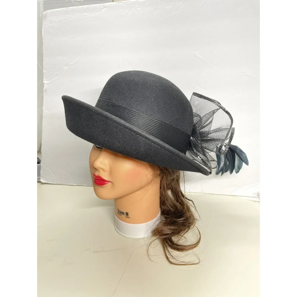 Mr John Signature Series Womens 100% Wool/Laine Brim Felt Hat Size 22,3/4